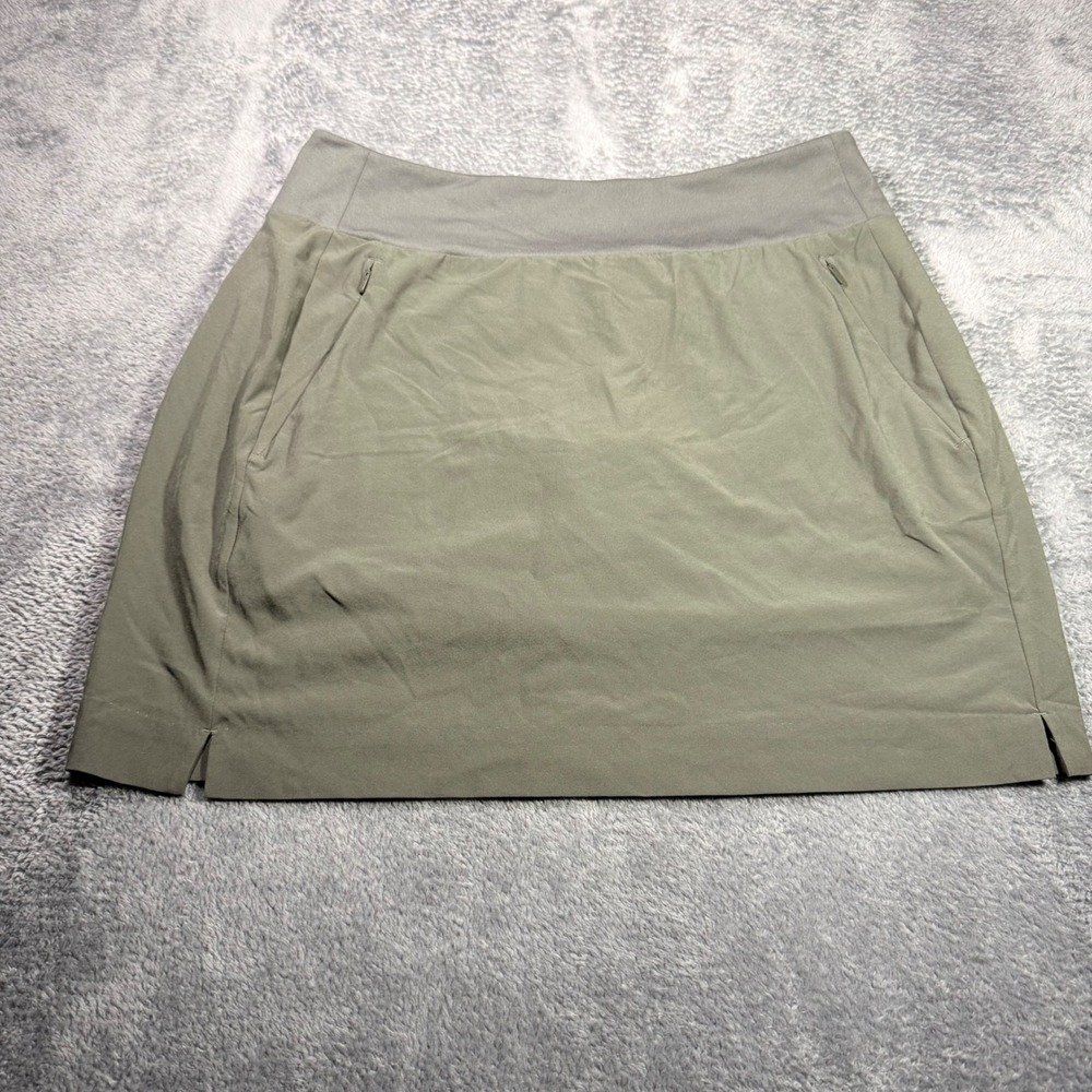 Athleta Soho Skort Womens 8 Olive Green Athletic Hiking Travel Skirt Pockets